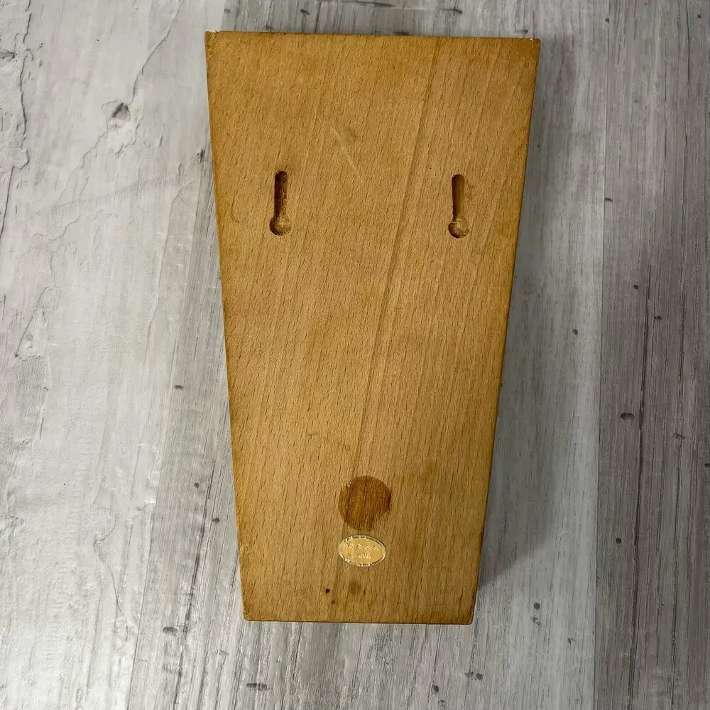 Vintage Hardwood Knife Holder Fruit Wooden Block Wall Mount